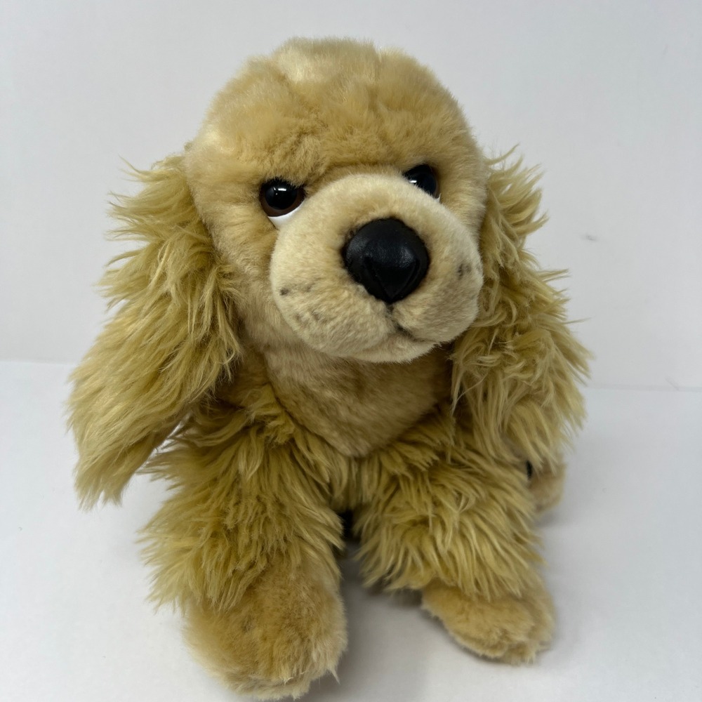 Animal Alley Cocker Spaniel Plush Dog Tan Shaggy Puppy Toys R Us Stuffed Animal
